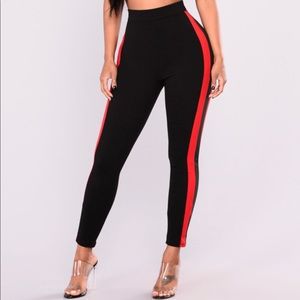 ZUIKI black leggings with red stripe (from ITALY!)